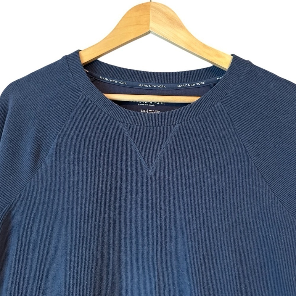 Marc New York Blue Crewneck Pullover Sweatshirt, Large